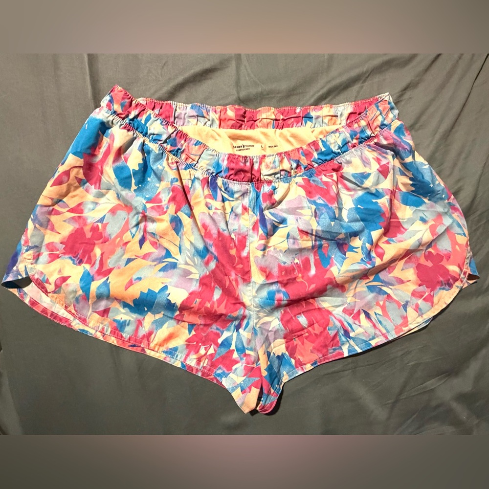 Old Navy Pink Blue Yellow Floral Athletic Shorts